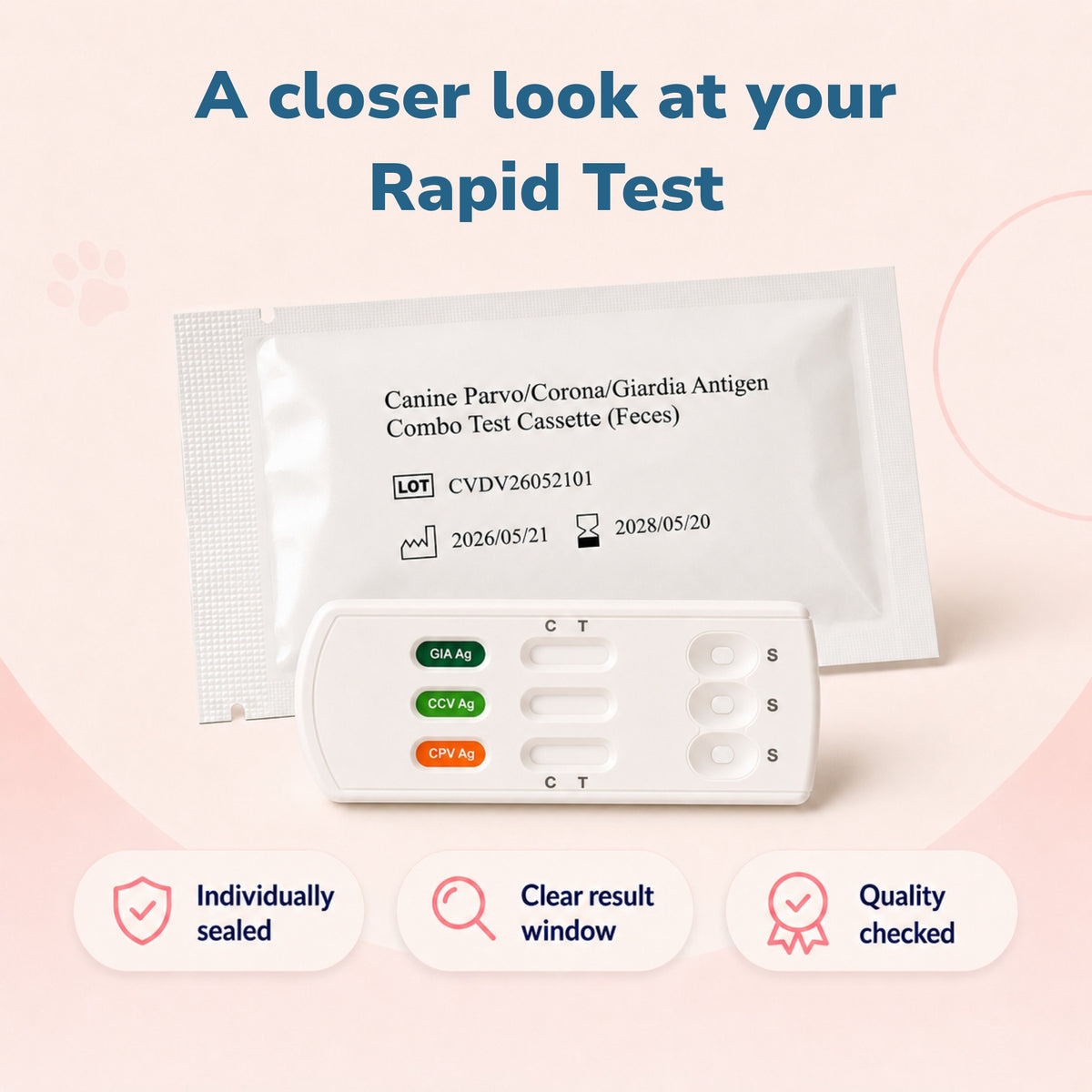 CPV/CCV/Giardia 3-in-1 Ag Rapid Tests